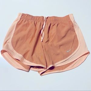 NIKE DRI-FIT tan/peach running shorts size S